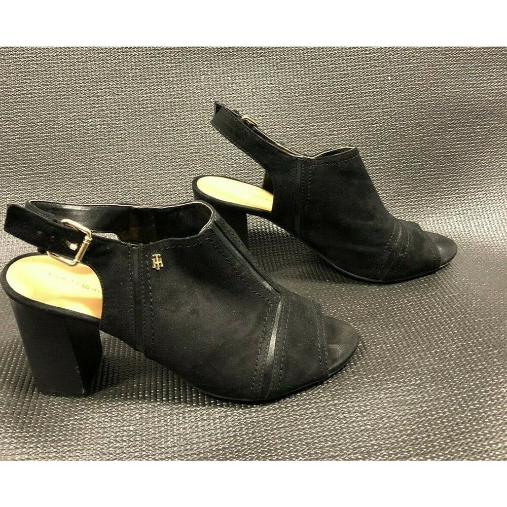 Tommy Hilfiger Black Block-Heel‎ Dress Sandal Size 9